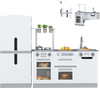 Wooden kids kitchen playset with fridge, running water, and realistic features for imaginative play and skill.