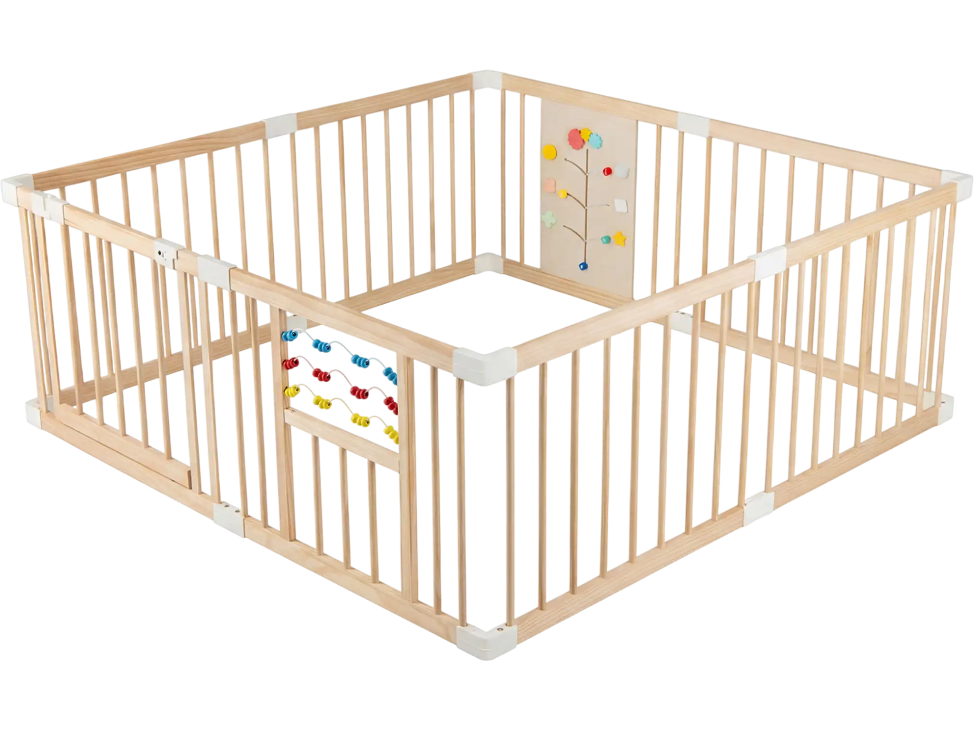 Costway Wooden Baby Playpen Adjustable Large Play Yard for Infants 46253447 New