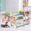 6-in-1 Wooden Baby Stroller with Play Kitchen for Kids Over 12 Months-Green - Gallery View 1 of 10