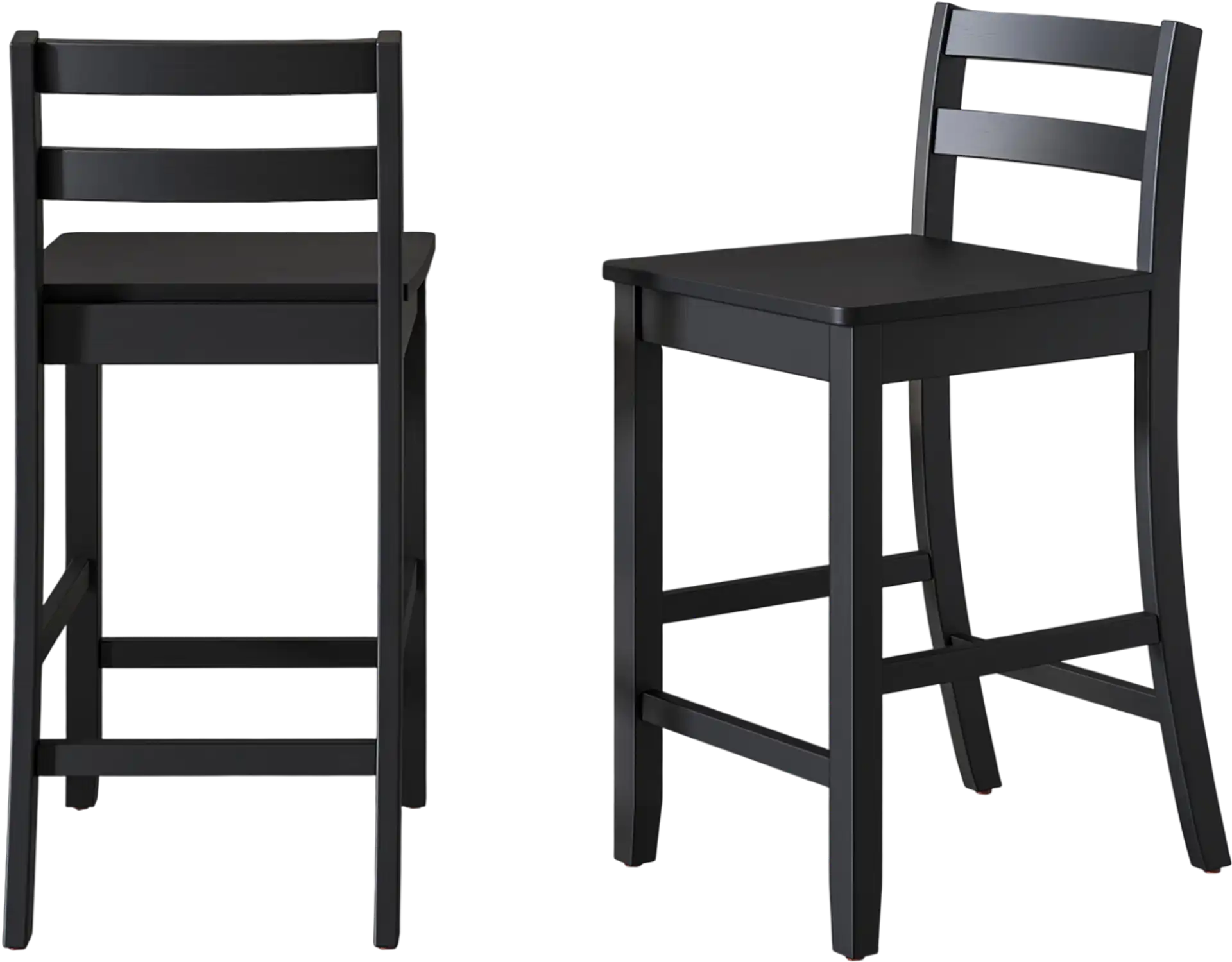 Costway Wooden Bar Stools Set of 2 Ergonomic Backrest Footrest Black 34725819 New