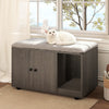 Wooden Cat Litter Box Enclosure Hidden Litter Box Furniture with Scratching Board-Oak - Gallery View 1 of 10