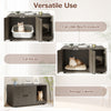 Wooden cat litter box enclosure in oak, serving as a stylish cat house and storage cabinet with a removable scratching.