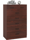 Wooden chest of drawers with 7 spacious drawers, metal handles, and a charming wood grain finish for organized storage.