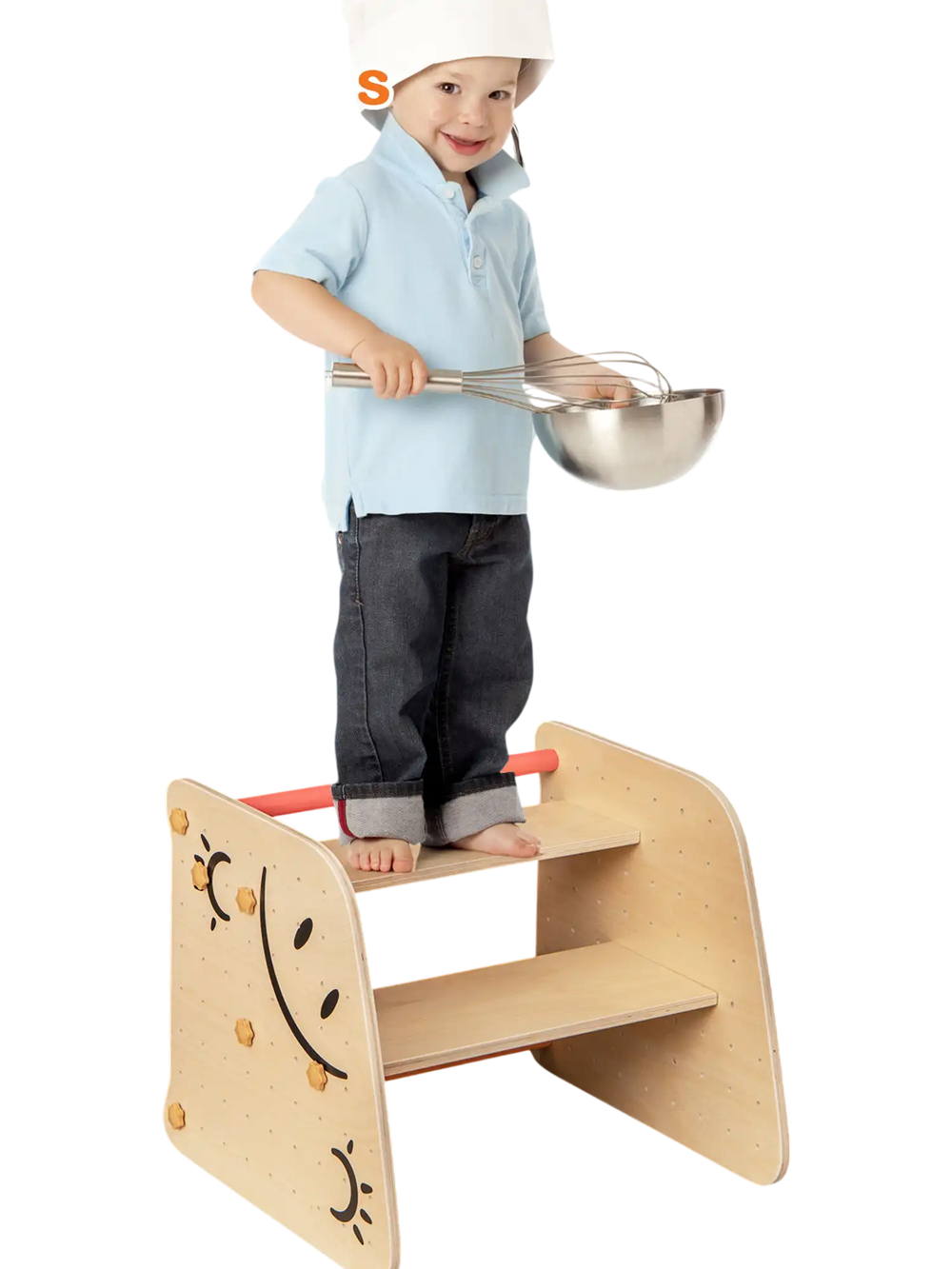 Step stool for kids featuring a stable triangular structure, adjustable height, and colorful design for safe climbing.