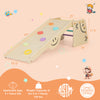 Wooden climbing toy triangle climber set with multicolor rocks, adjustable height, and stable triangular structure for.