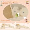 Wooden climbing toy triangle climber set with adjustable height, stable structure, and colorful rocks for kids' fun.
