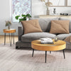 2 Set of Wooden Coffee Table with Metal Legs and Adjustable Foot Pads-Radial Pattern - Gallery View 1 of 12