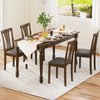 Brown wooden dining chairs set of 2 with linen fabric upholstery, perfect for stylish dining areas and gatherings.