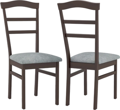 Costway Linen Upholstered Wooden Dining Chair Set of 2 Farmhouse Side Accent Kitchen Chairs 941527638 New
