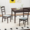 Set of 2 wooden dining chairs with linen fabric upholstery, featuring ergonomic backrests for comfort and style.