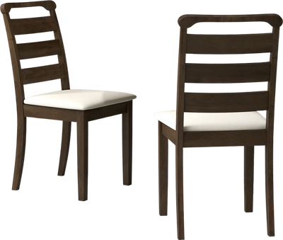 Costway Upholstered Wooden Dining Chair Set of 2 Walnut 631759842 New