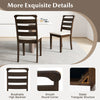 Walnut wooden dining chair set of 2 with breathable high backrests and smooth round corners, perfect for dining rooms.