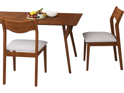 Costway Wooden Dining Chair Set of 2 Walnut 87512936 New