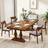 Wooden dining chair set of 2 with rubber wood frame and padded seat, perfect for dining rooms and cafes.