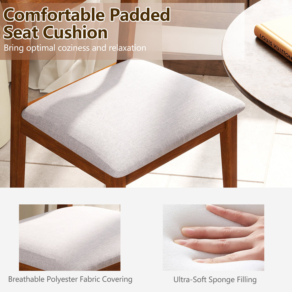 Wooden dining chair seat cushion in breathable polyester, featuring ultra-soft sponge filling for comfort and.