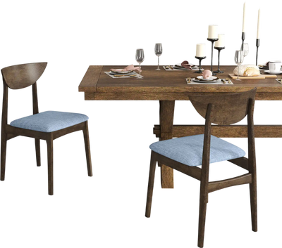 Costway Wooden Dining Chairs Set of 2 Brown Rubber Wood Legs 781345296 New