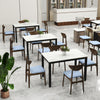 Wooden dining chair set of 2 with rubber wood legs and soft linen cushions, perfect for dining rooms or restaurants.