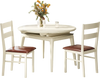 White wooden dining chair set of 2 with PU leather upholstery, perfect for stylish kitchen or dining areas.
