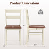 Wooden dining chair dimensions with PU leather upholstery, sturdy rubber wood frame, suitable for kitchen or dining use.