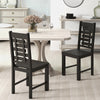Wooden Dining Chair Set of 2 Solid Rubber Wood Kitchen Chairs-Black - Gallery View 1 of 9