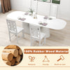 White wooden dining chair set of 2 made from 100% rubber wood, sturdy design for dining rooms and cafes.