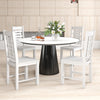 White wooden dining chairs set of 2, crafted from solid rubber wood, ideal for dining rooms and cafes.