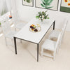 White wooden dining chair set of 2 made from solid rubber wood, featuring a mid-century modern design for dining rooms.