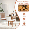 Set of 2 modern wooden dining chairs with natural rubber wood frame and beige upholstery for versatile seating.