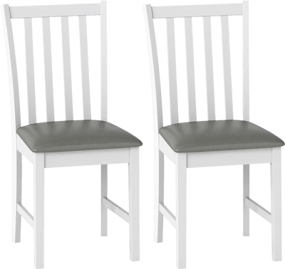Costway Wooden Dining Chairs Set of 2 Rubber Wood Padded Seat 33450167 New