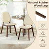 Mid-century modern wooden dining chairs with natural rubber wood legs and upholstered cushions, perfect for dining.