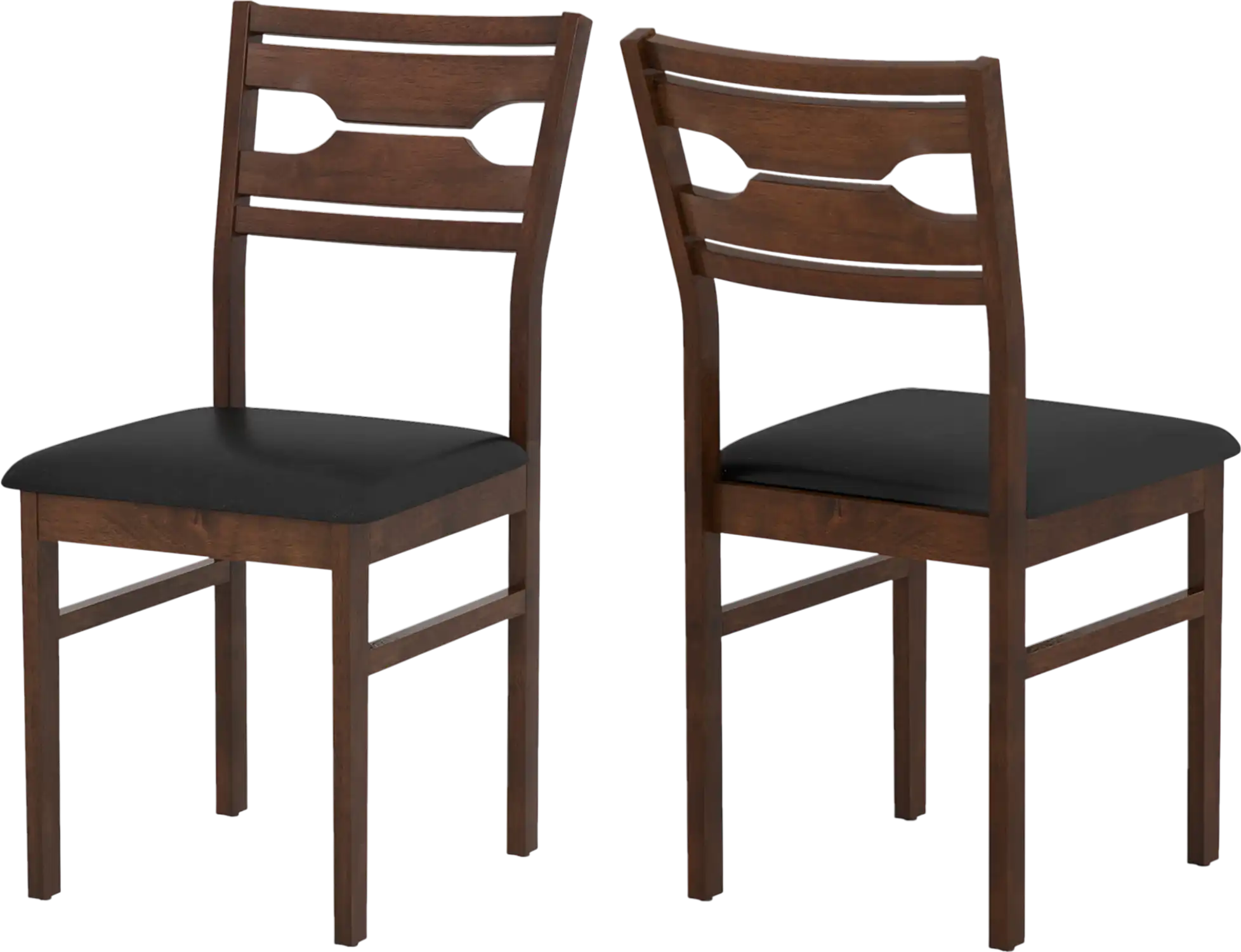 Costway Wooden Dining Chairs Set of 2 PU Leather Padded Seat Rubber Wood Frame 44325491 New