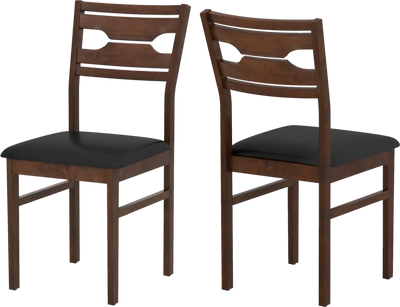 Costway Wooden Dining Chairs Set of 2 PU Leather Padded Seat Rubber Wood Frame 44325491 New