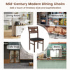 Wooden dining chair with PU leather padded seat and rubber wood frame in walnut, ideal for dining rooms and cafes.