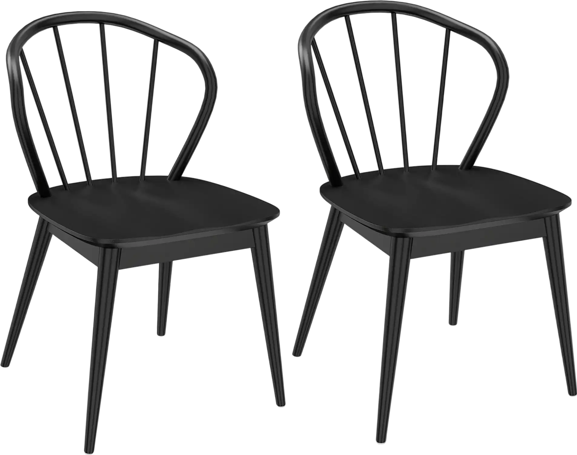 Costway Wooden Dining Chairs Set of 2 High Spindle Back Wide Seat 37162948 New