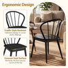 Wooden dining chair with high spindle back and wide seat in black, designed for comfort and ergonomic support in any.