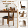 Wooden dining chair with a sleek slat back, PU leather seat, and reinforced crossbar for reliable support and comfort.