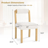 Wooden dining chair with rubber wood frame, white faux sherpa upholstery, and cylinder back, ideal for stylish dining.