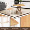 Wooden dining chair set with high back, rubber wood frame, and natural wood grains, perfect for modern farmhouse dining.
