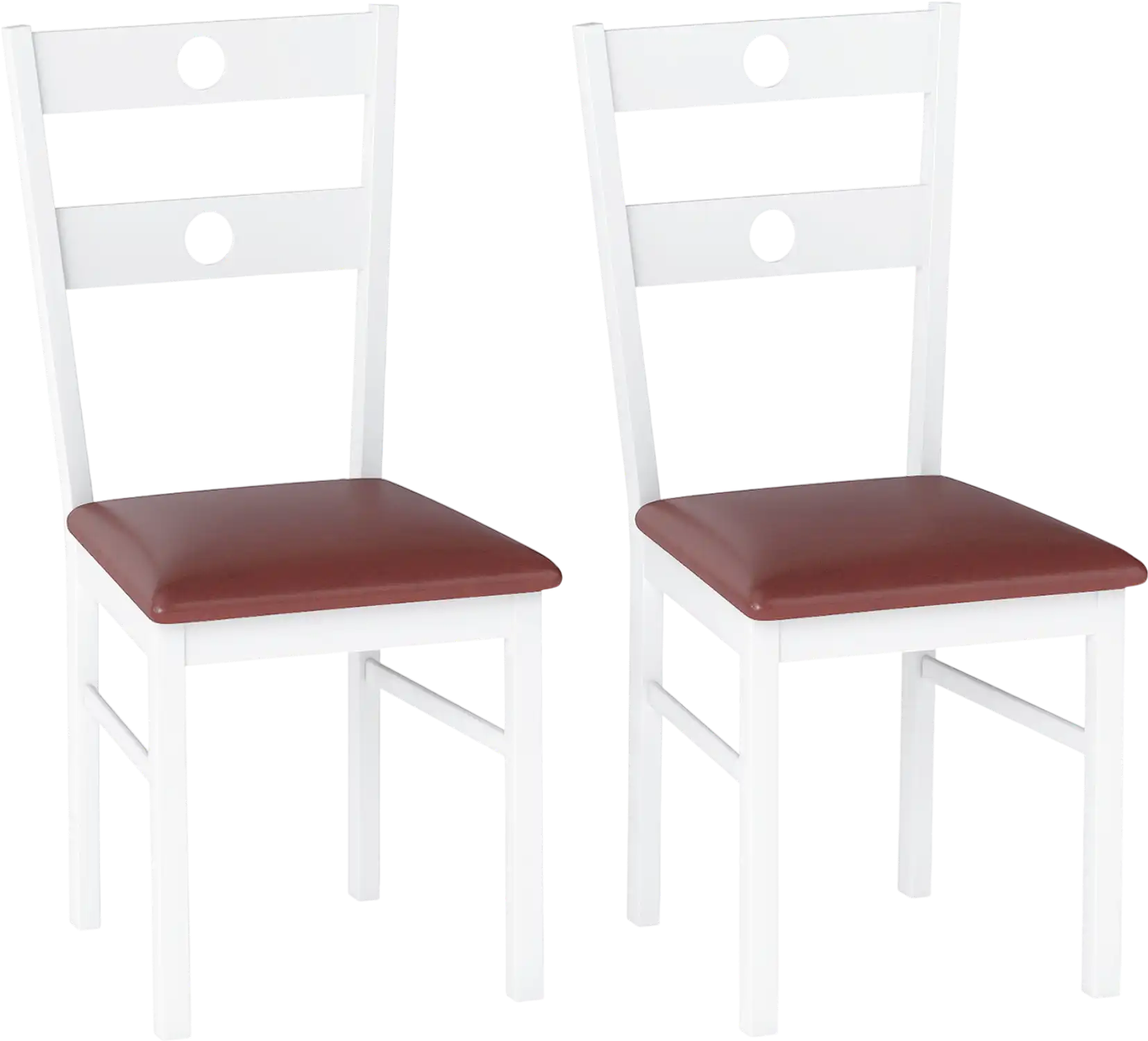 Costway Wooden Dining Chairs Set of 2 Armless Kitchen Chairs Hollowed Backrest 39535035 New