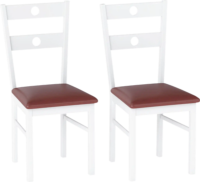Costway Set of 2 Wooden Dining Chairs Armless Kitchen Hollow Backrest 39535035 New