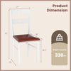 White wooden dining chair with hollowed backrest, upholstered seat, and ergonomic design, suitable for kitchens and.