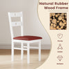 Armless wooden dining chair with a hollowed backrest, featuring a waterproof PU leather seat for easy maintenance.