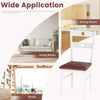 Armless wooden dining chair with a hollowed backrest and waterproof PU leather seat, perfect for kitchens and dining.