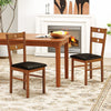 Wooden Dining Chairs Set of 2 Armless Kitchen Chairs with Hollowed Backrest-brown - Gallery View 1 of 9