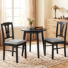 Gray upholstered dining chairs set of 2 with solid rubber wood frame, perfect for kitchen or dining room use.