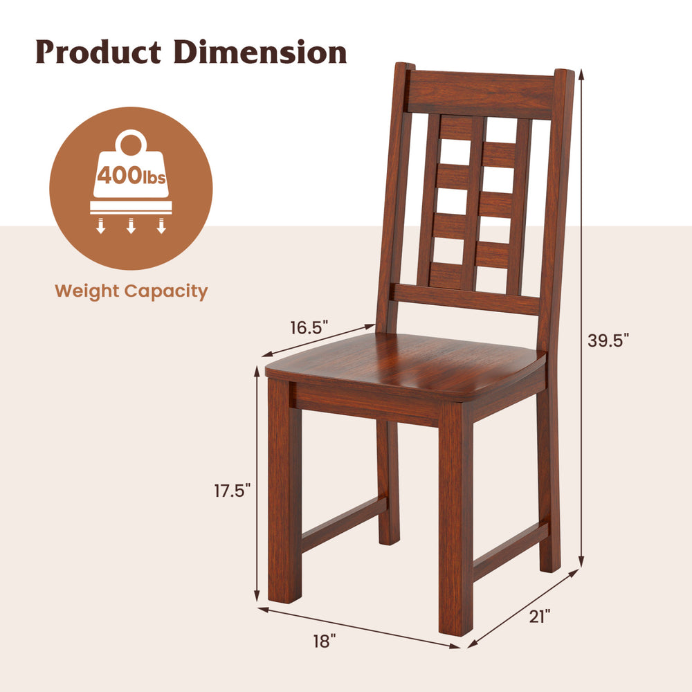 Wooden dining chair with solid rubber wood frame in walnut finish, featuring a curved backrest and wide seat for.