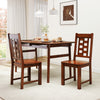Wooden dining chairs set of 2 in walnut finish with solid rubber wood frame, ideal for kitchen or dining room use.