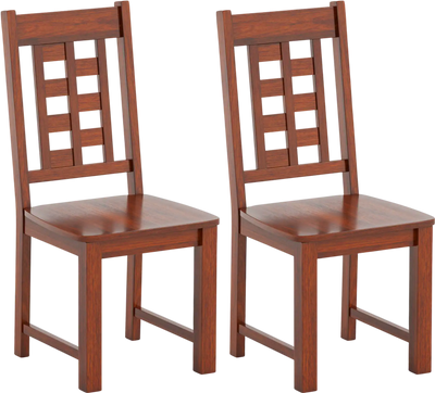 Costway Set of 2 Wooden Dining Chairs Solid Rubber Wood Kitchen Chair 896237415 New