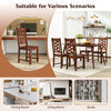 Set of 2 wooden dining chairs with solid rubber wood frame in walnut, suitable for dining rooms, studies, and living.