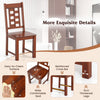 Wooden dining chair with a solid rubber wood frame in walnut, featuring a wide seat and curved high backrest for.